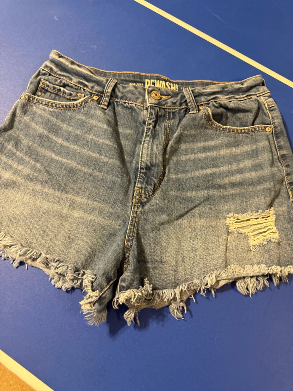 Rewash Light Blue Distressed Frayed Denim Shorts